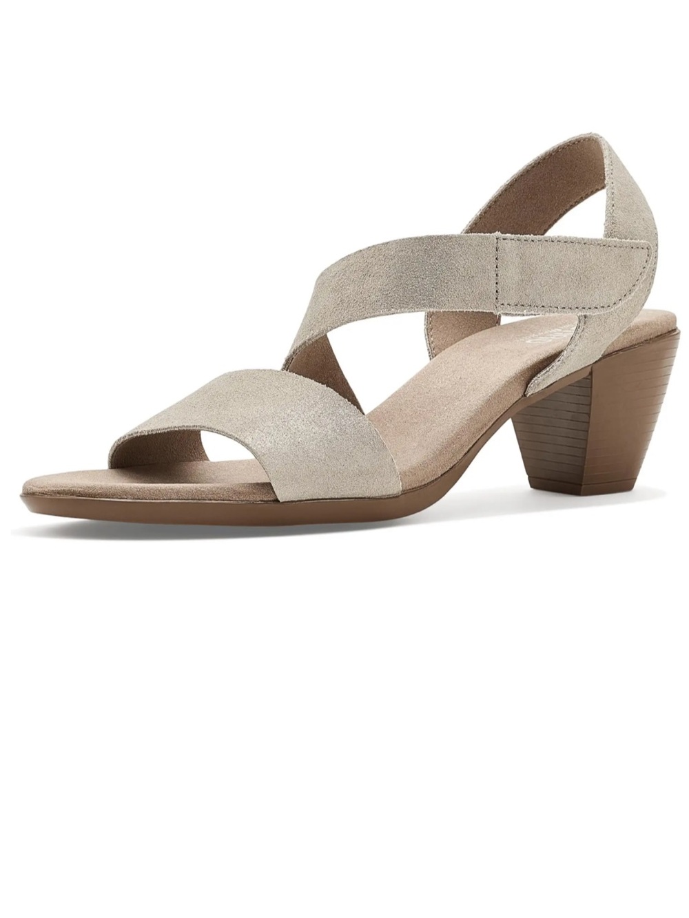Munro Silver Glitter Strappy Slingback Heeled Sandals